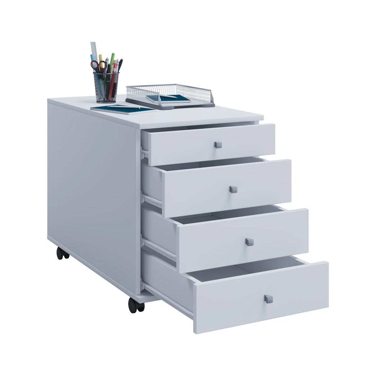 Rollcontainer Lona Maxi weiß/silber Bild 1