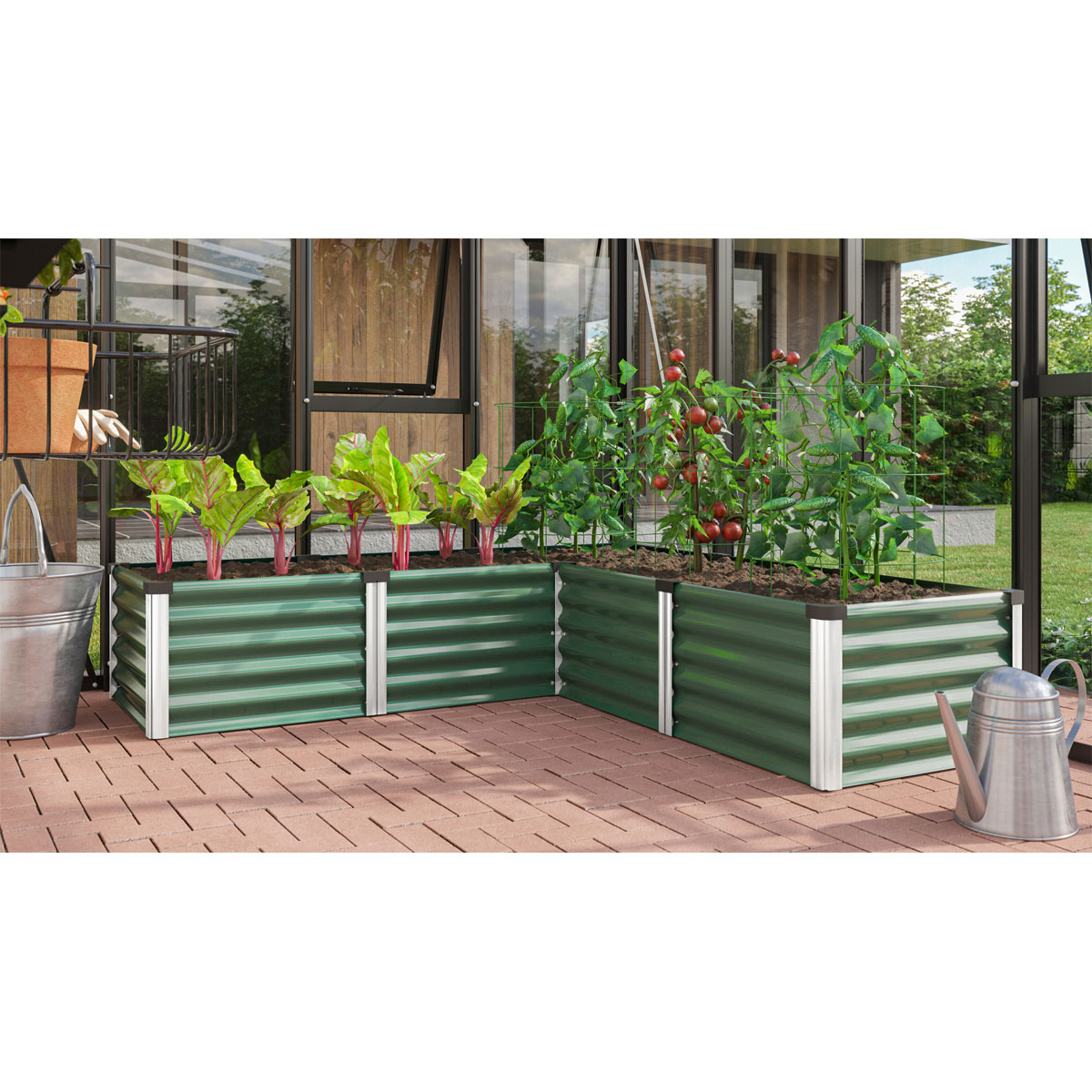 Vitavia  Hochbeet „Meta In u. Out 401“, seegras/alu
