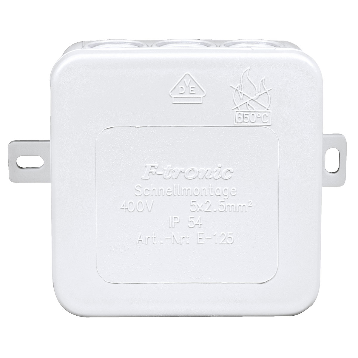 Aufputz-Feuchtraum-Abzweigkasten IP54 weiß 7,5 x 7,5 x 3,7 cm