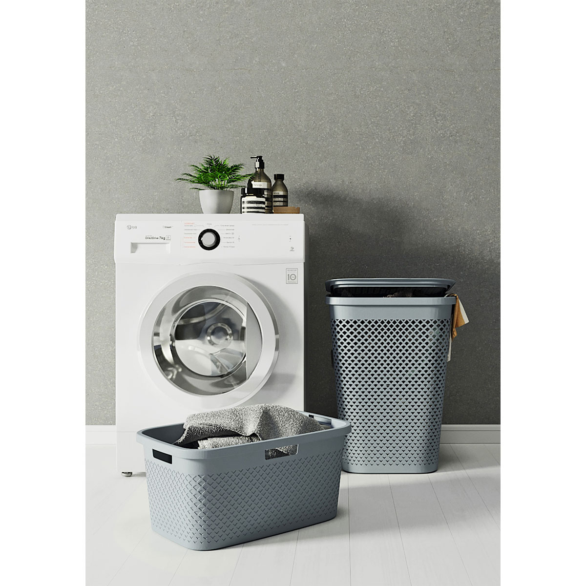 Curver Wäschebox Pure  43 x 35 x 58 cm pastellblau Bild 2