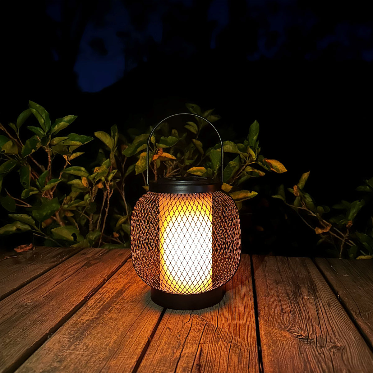 Flector Solar-Laterne Kea inkl Flammeneffekt schwarz Metall Bild 2