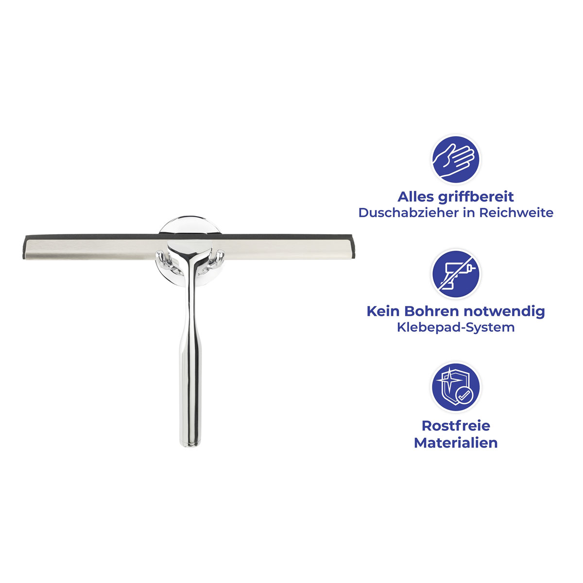 Wenko  Badezimmerwischer Terni Plus Duschabzieher mit Turbo-Loc Wandbefestigung zum Ankleben Bild 3