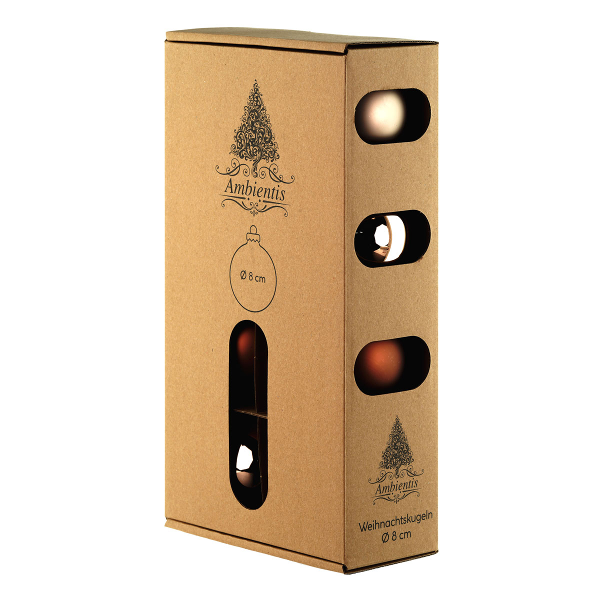 Ambientis Glaskugeln 8 cm braun/ champagner Mix Bild 2