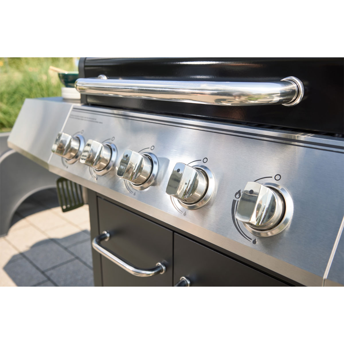 Rothmann Gasgrillwagen Daytona 5 Plusschwarz mit Edelstahlapplikationen Bild 4