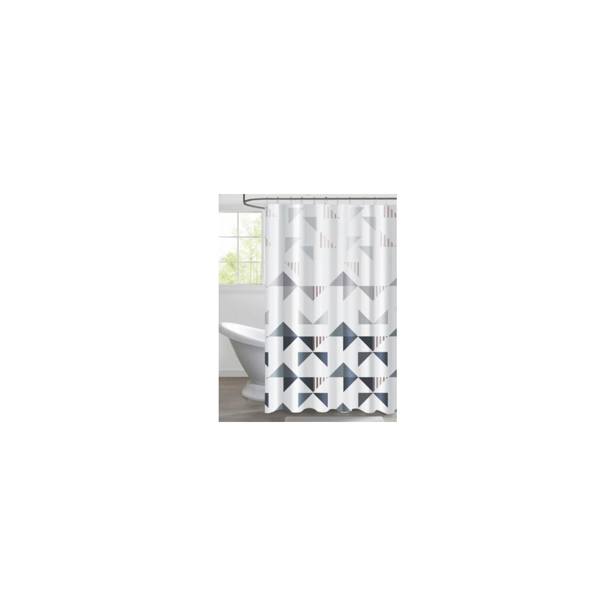 Valblue Textil-Duschvorhang-Set Geo, 180x200 cm