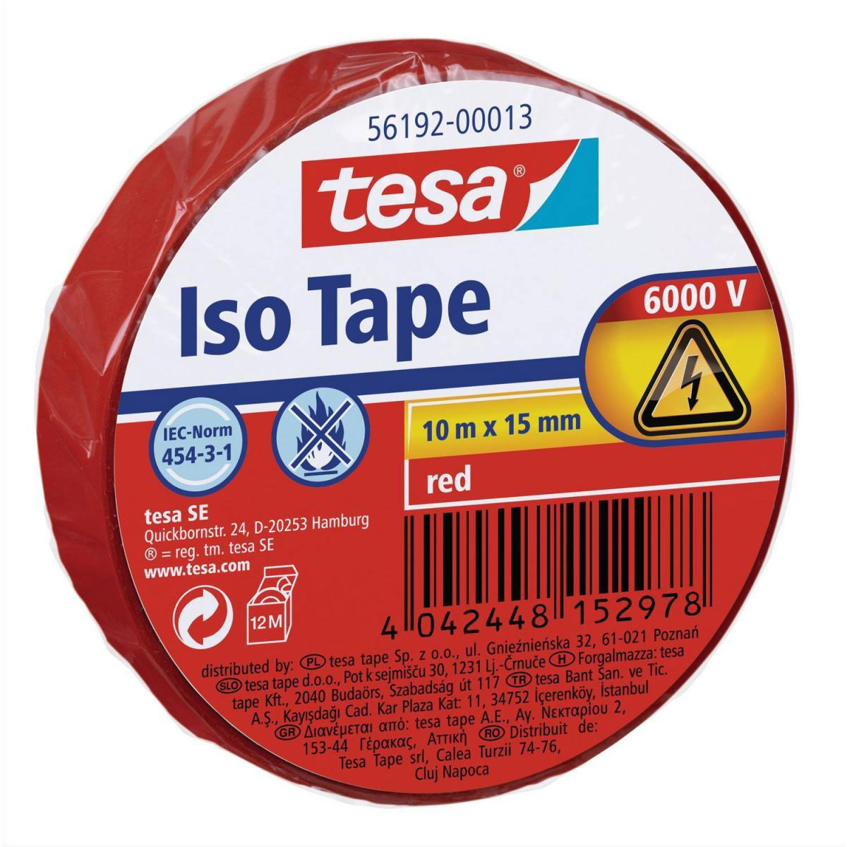 Tesa Isolierband rot 10 m x 15 mm Tesa Isolierband rot 10 m x 15 mm