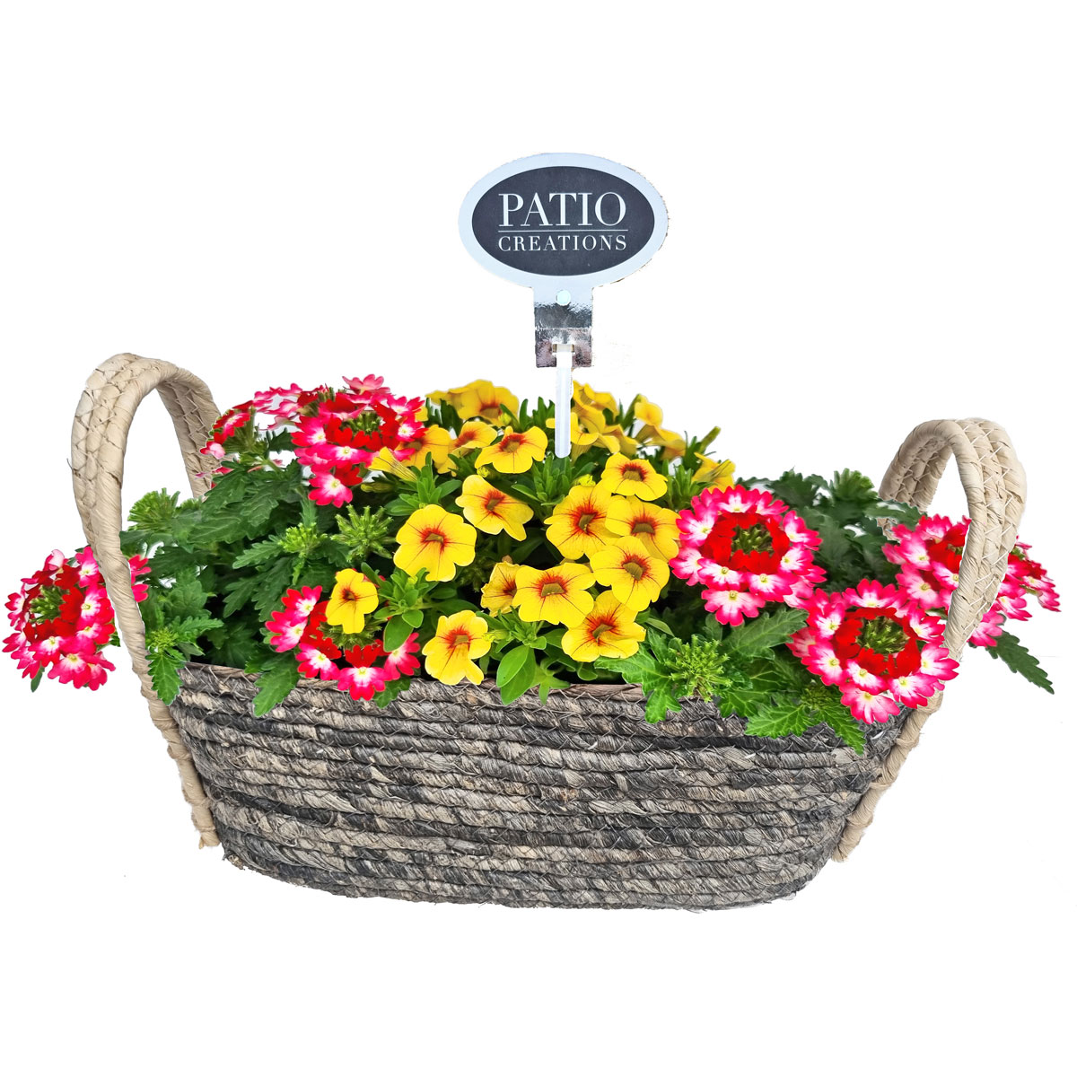 Bepflanzter Seegraskorb 31x14 cm, verschiedene Bepflanzungen