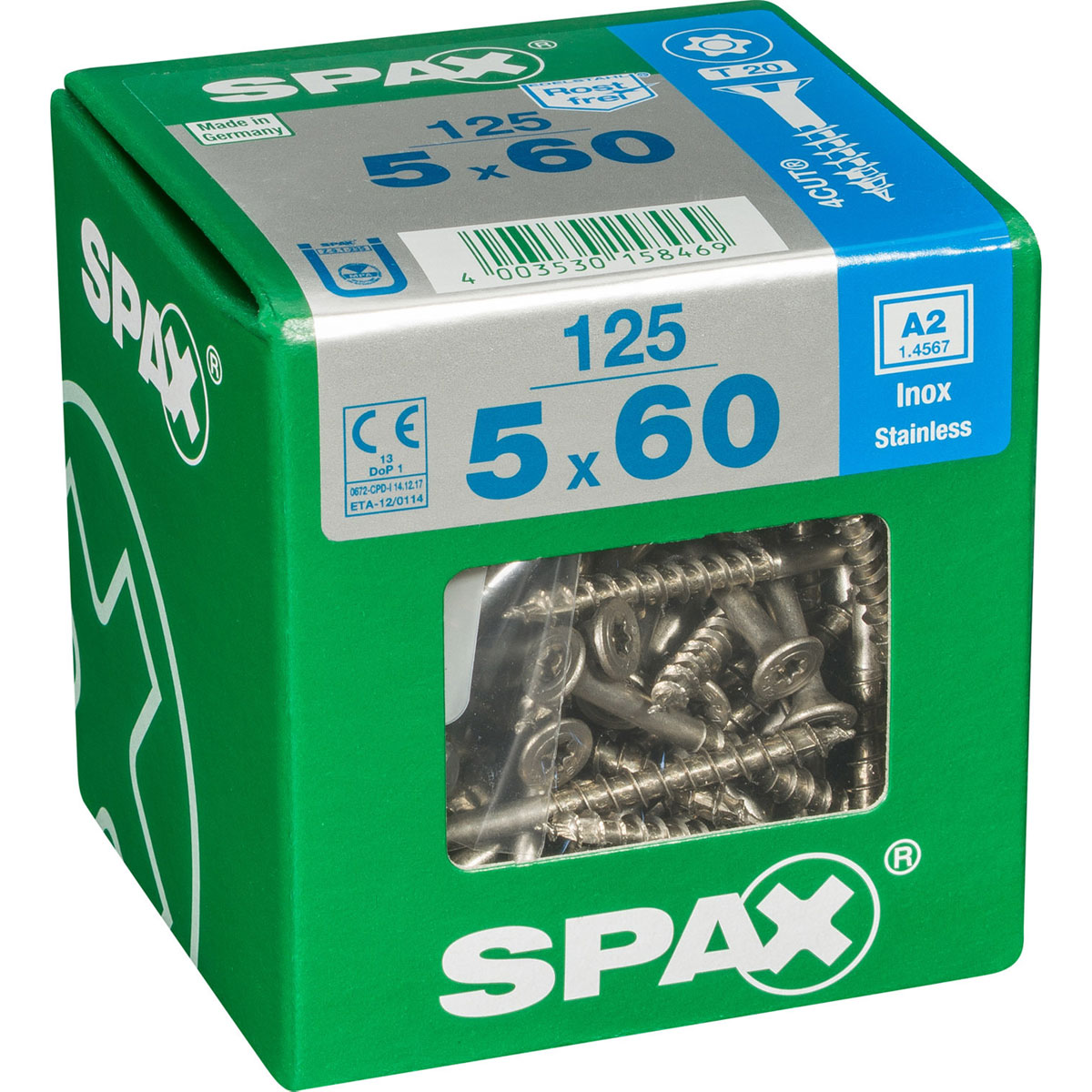 Spax Edelstahlschrauben Senkkopf 5 x 0 xL 125 Stück Bild 2