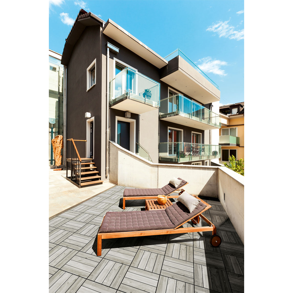 Rettenmeier Holzfliese Kiefer grau 50 x 50 cm Bild 4