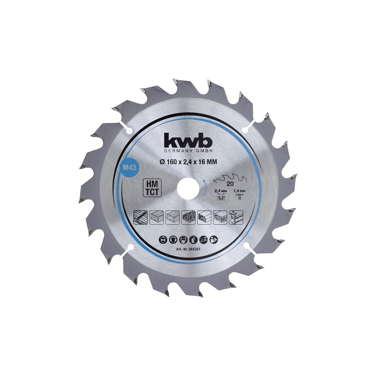 kwb  Spanplatten-Kreissägeblätter für Handkreissägen Durchmesser 160x16 mm Bild 1