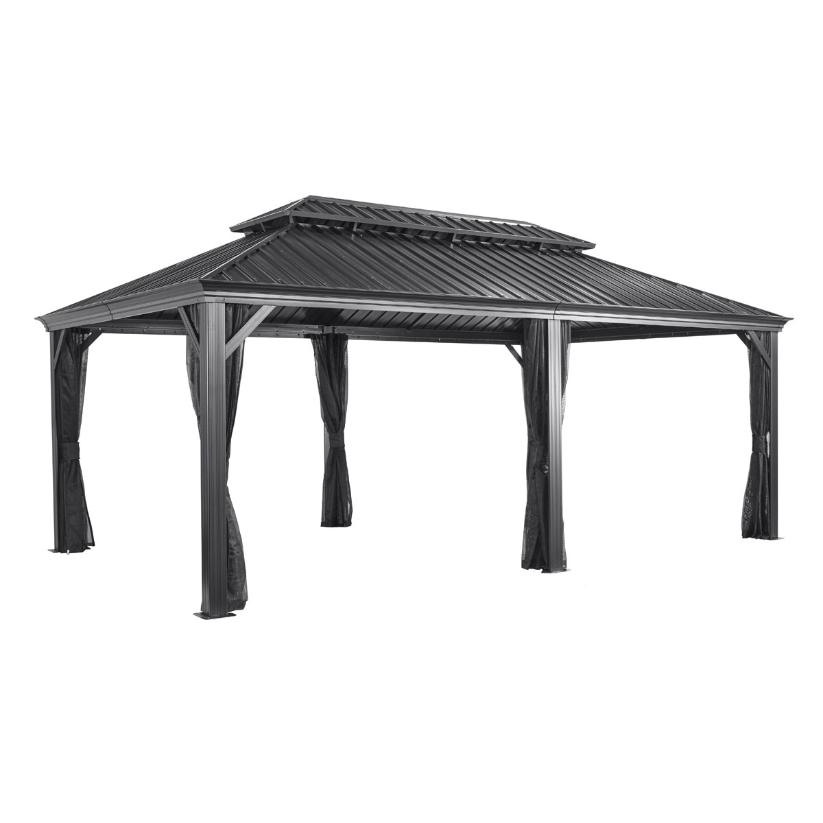 Sojag Pavillon Messina 1220 inkl. Moskitonetz 363x598x307,1cm Anthrazit