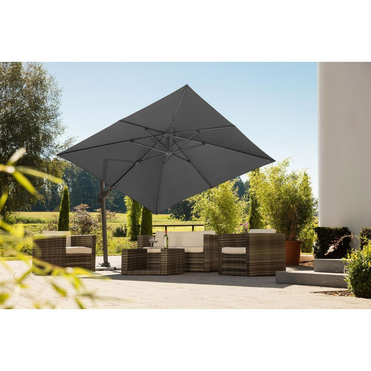 Schneider Schirme Ampelschirm Rhodos Twist 300 x 300 cm Anthrazit Bild 10