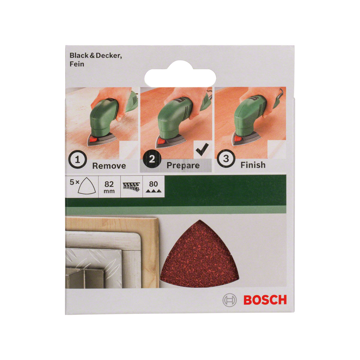 Bosch Professional Schleifblatt 82 mm K80 Holz Klett Bild 2