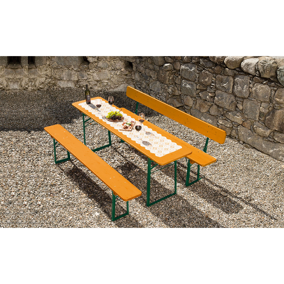 Ruku Festzeltgarnitur Bierbank mit Lehne 727374