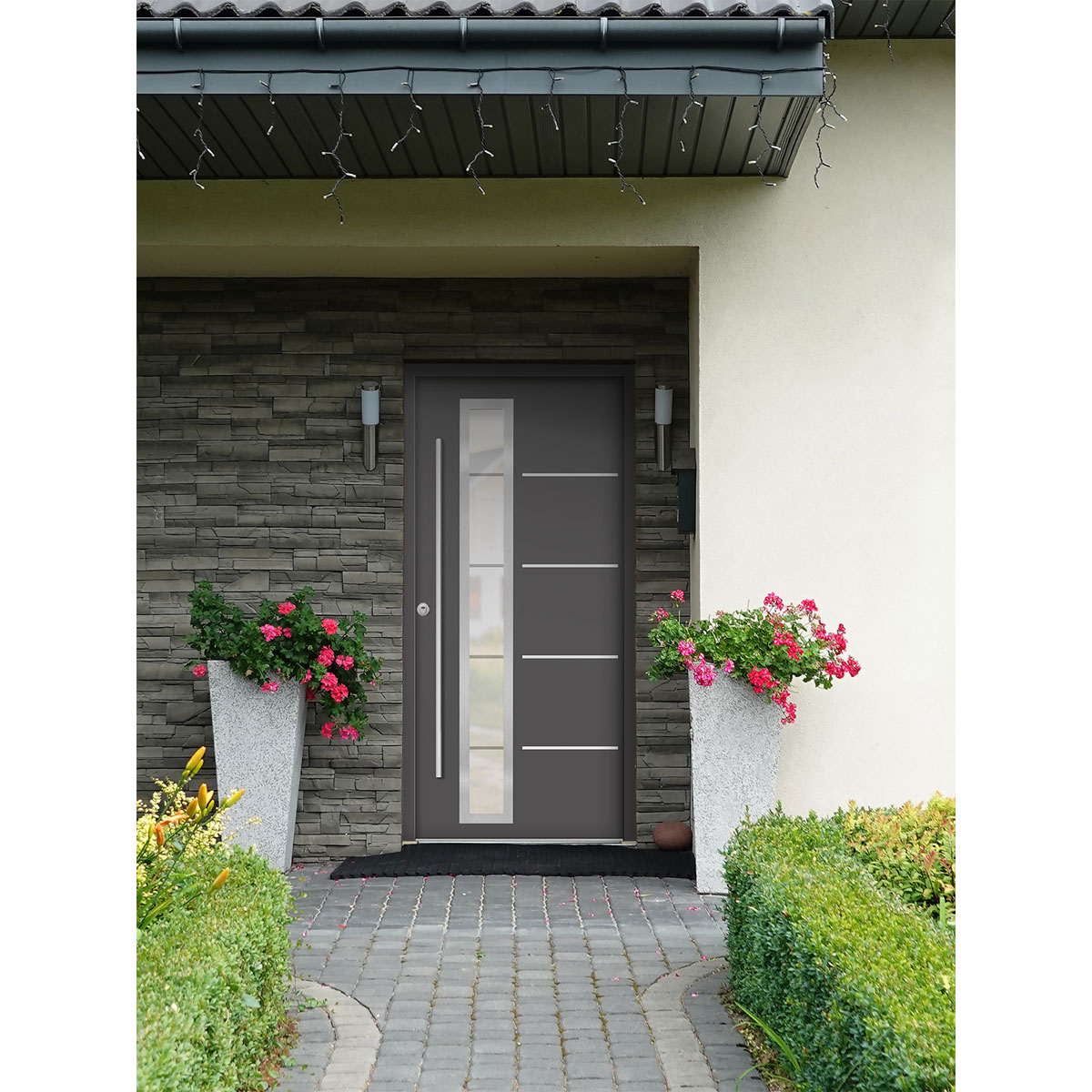 SplenDoor  Premium-Haustür Passivedoor Uppsala RC2 energiesparend einbruchsicher anthrazit 110 x 210 cm links Bild 2