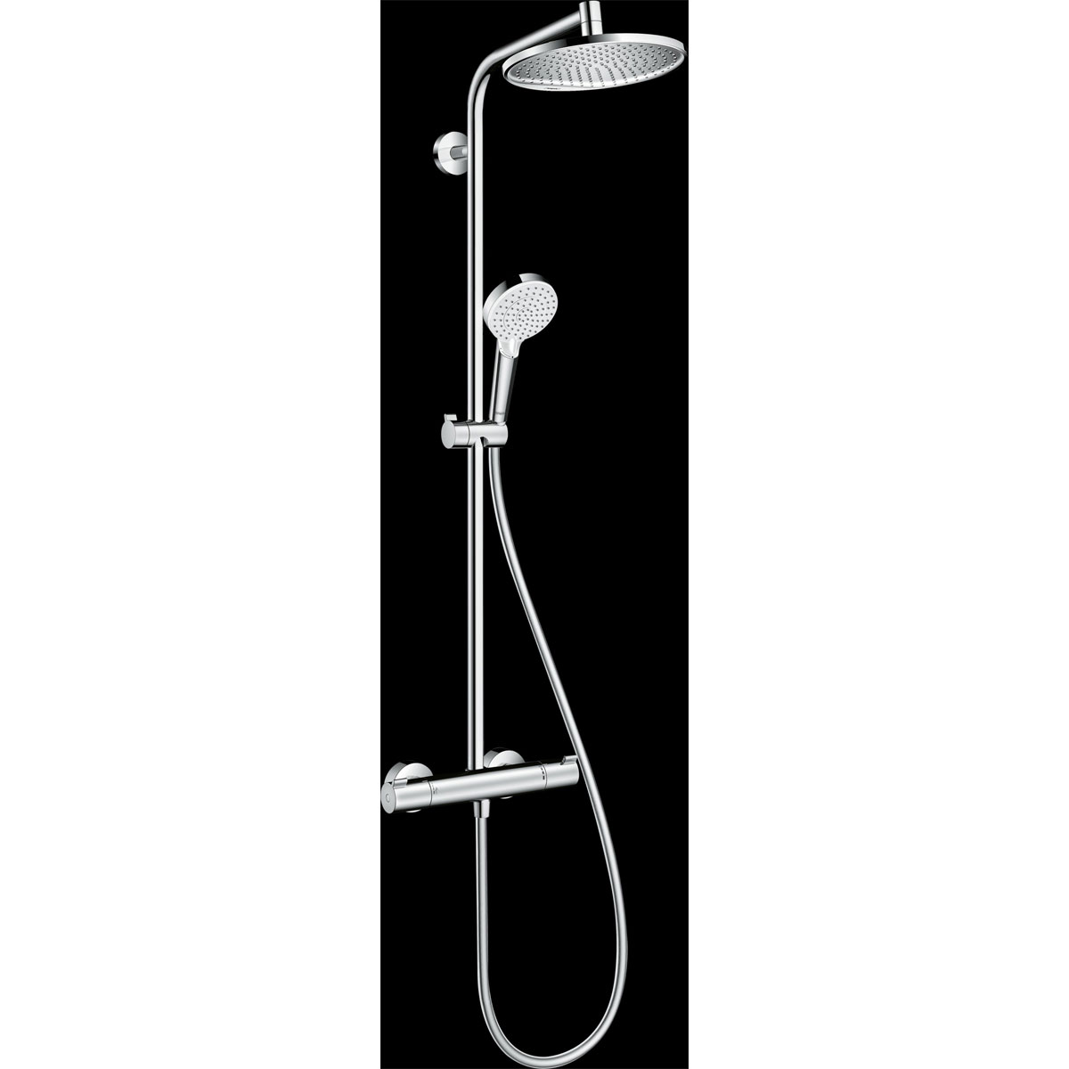 Hansgrohe Duschsystem 240 Crometta S 1 Strahlart EcoSmart mit Thermostat Chrom