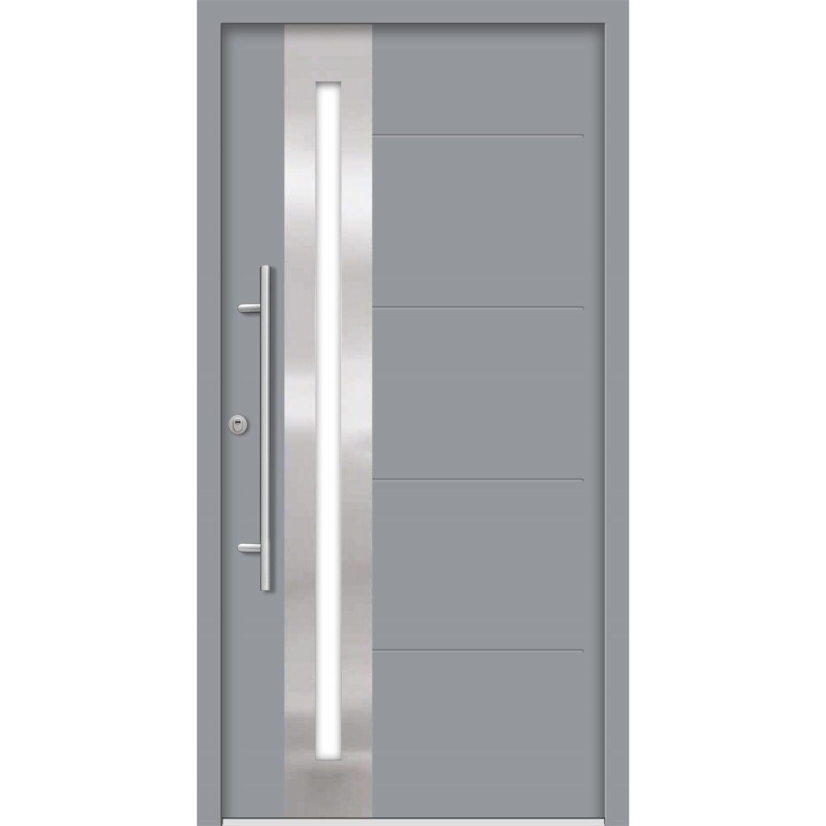 SplenDoor  Premium-Haustür Passivedoor Eksjo RC2 energiesparend einbruchsicher grau 110 x 210 cm links