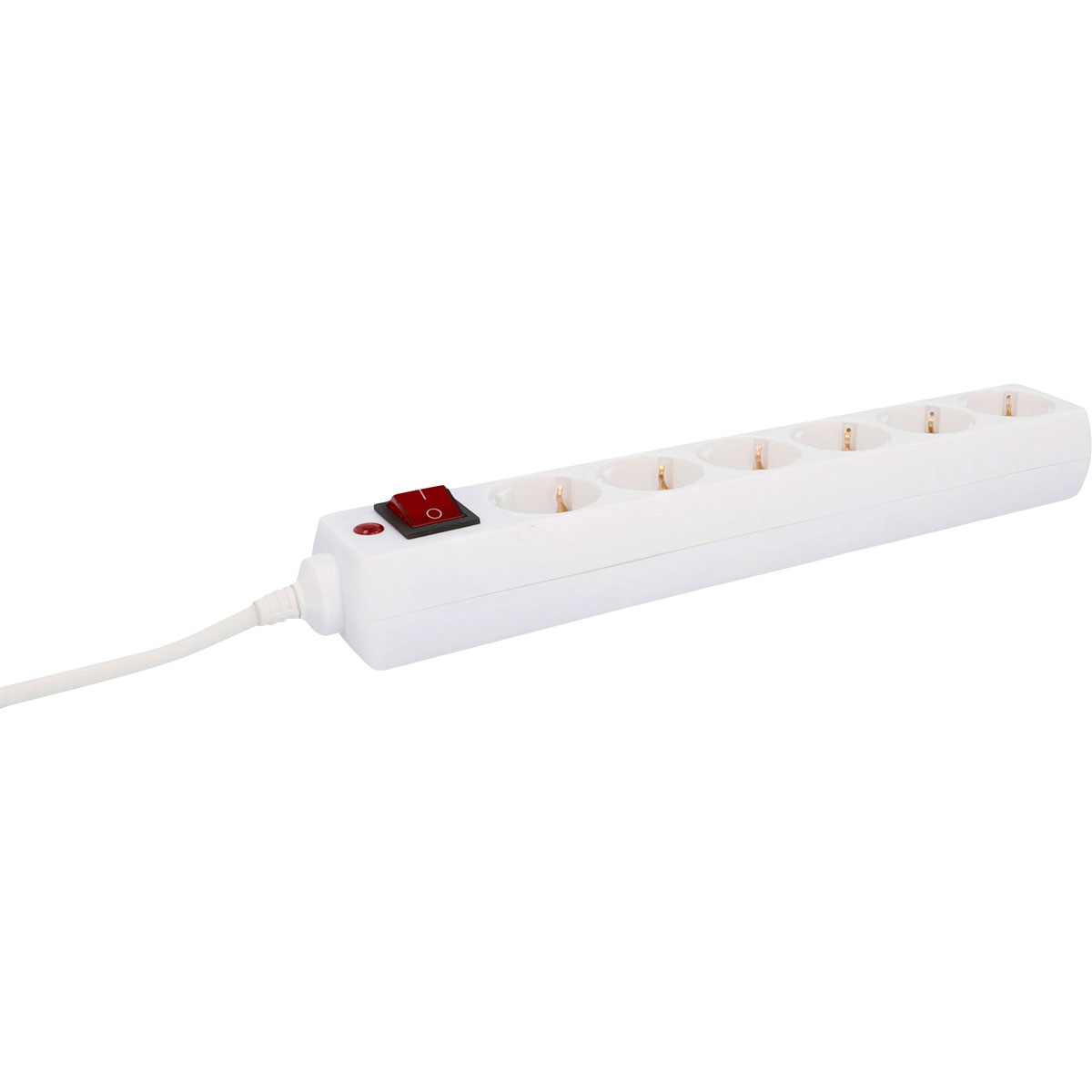 Flector Technik Tischsteckdose mit Schalter 6-fach weiß