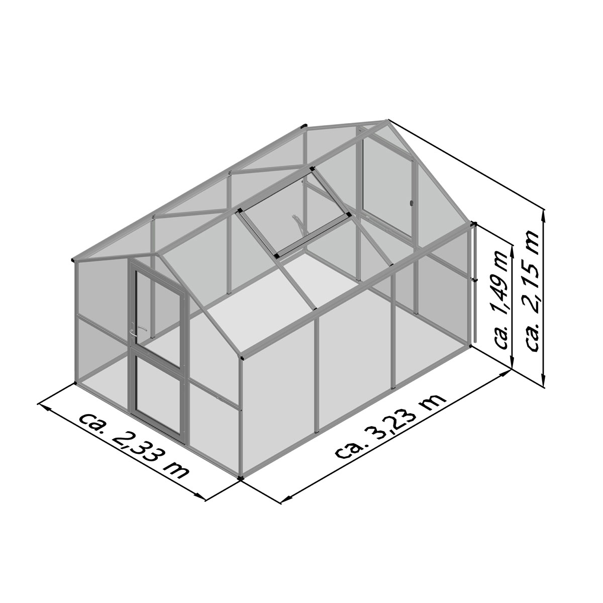 KGT Gewächshaus Rose III 7,5m² schwarz Bild 8