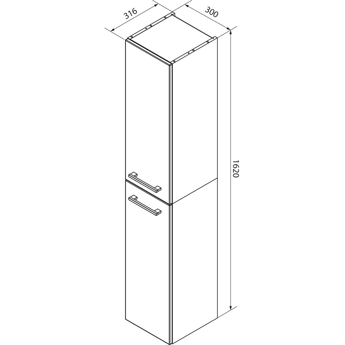 Fackelmann  Hochschrank links B.Style 300 x 1620 x 316 mm Nature Oak Bild 3