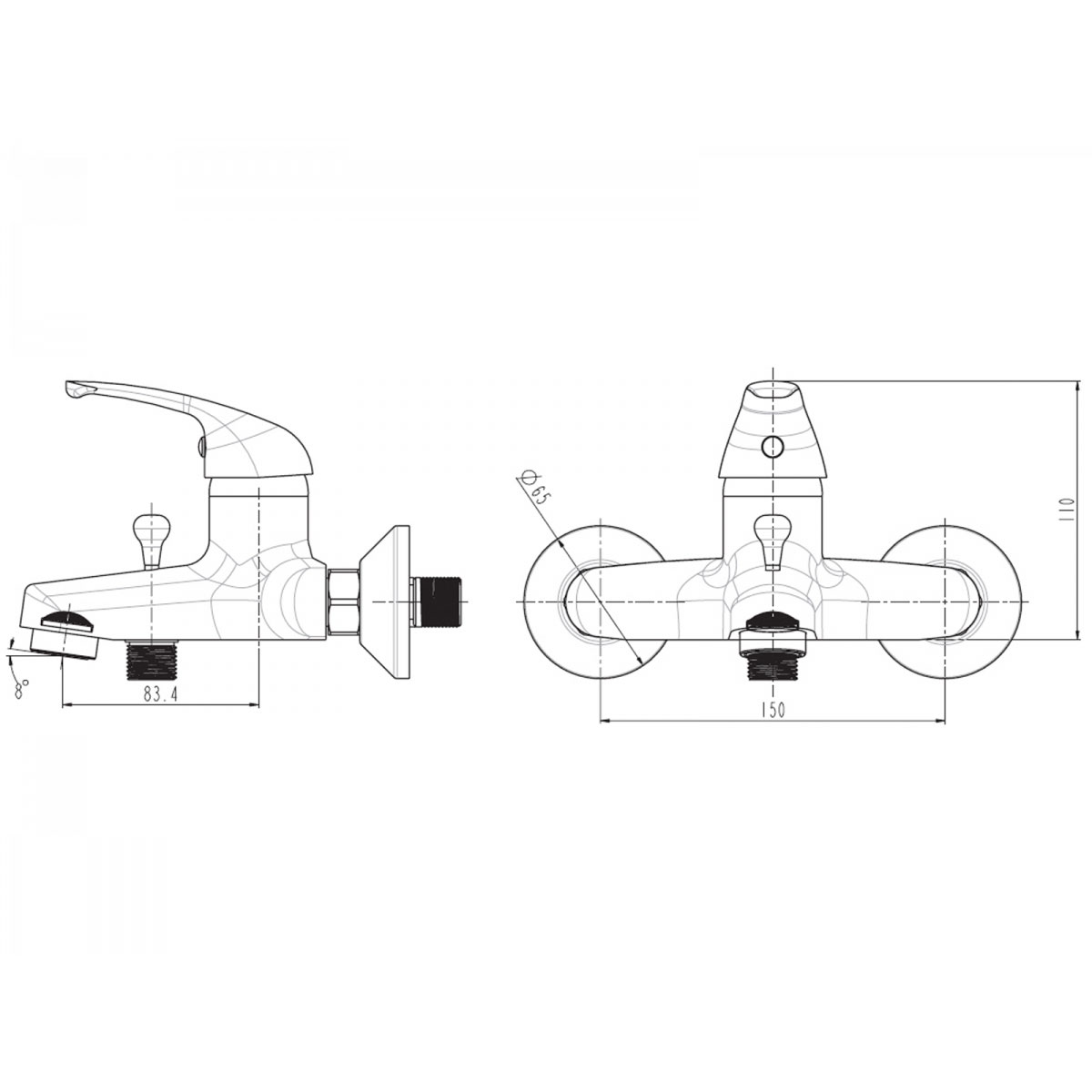 Basic Wannenfüll- und Brausearmatur Nizza Bild 2