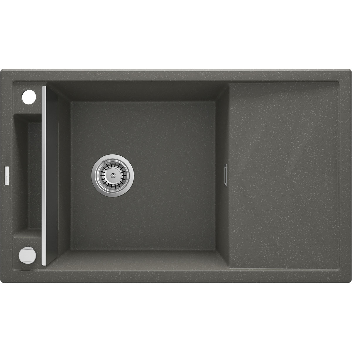 deante 1 Becken Granitspüle MAGNETIC mit Abtropffläch anthrazit metallic