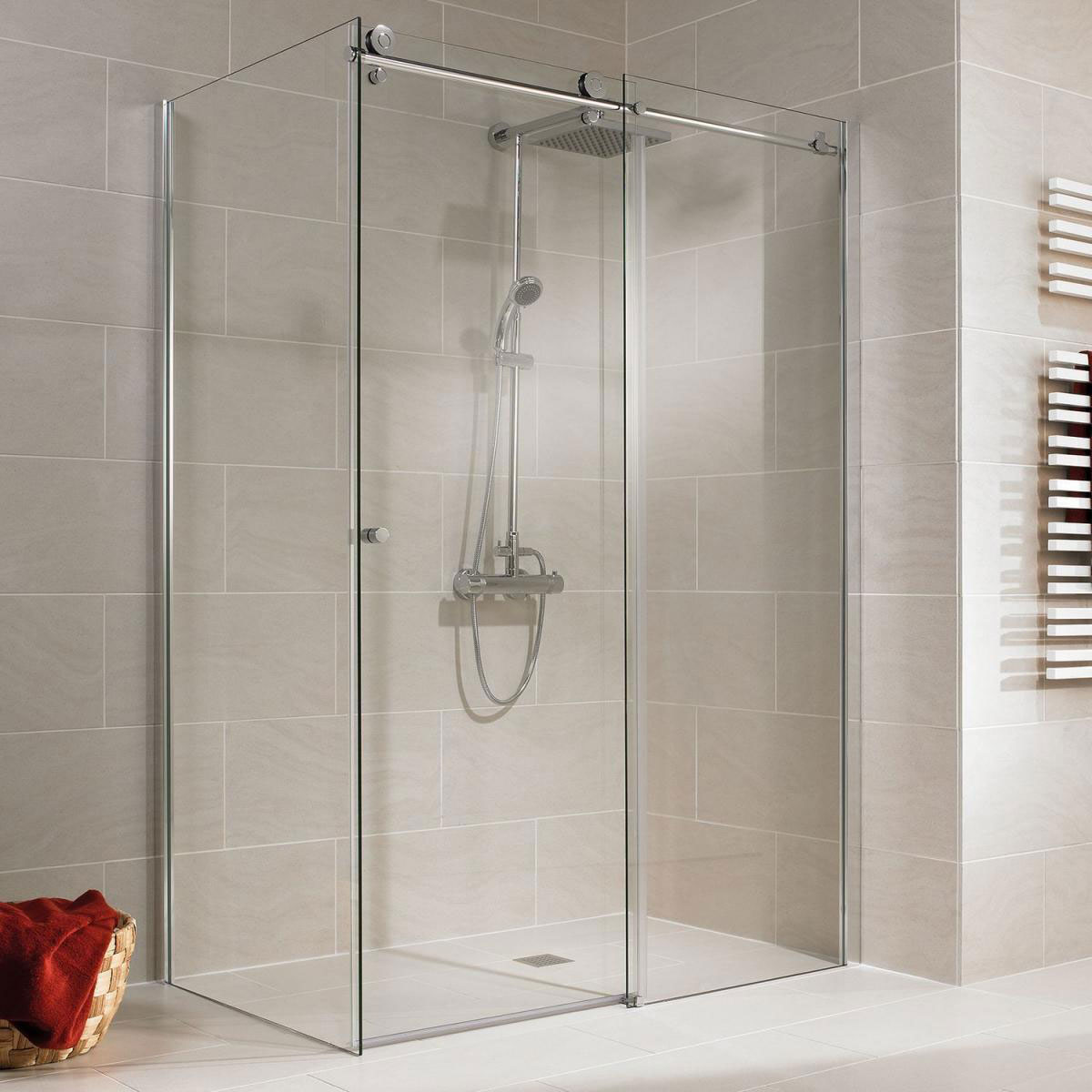 Schulte Schiebetür MasterClass inklusive Seitenwand 200 x 140 x 90 cm links chrom klar Bild 1