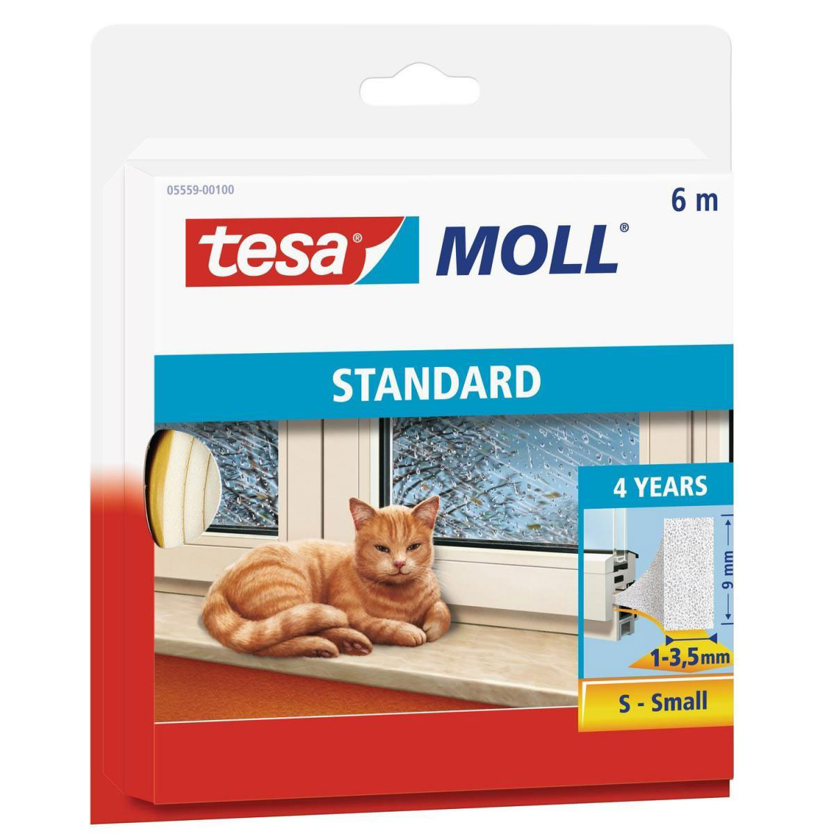 Tesa Langlebiger Schaumstoff für Spalten von 1-3 5 mm weiß Standard