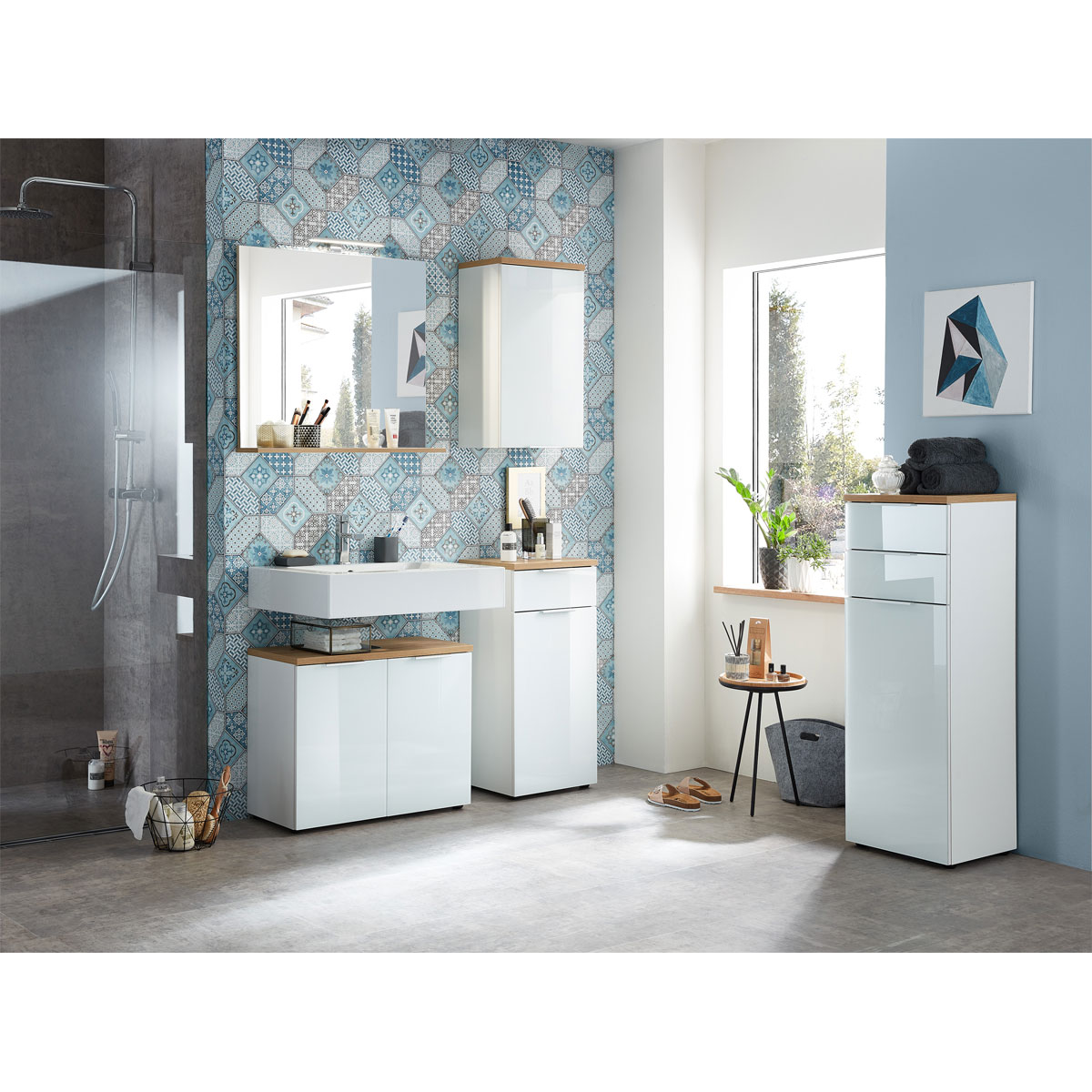 Waschbecken-Unterschrank 70 x 58 x 34 cm Navarra-Eiche-Nachbildung Bild 5