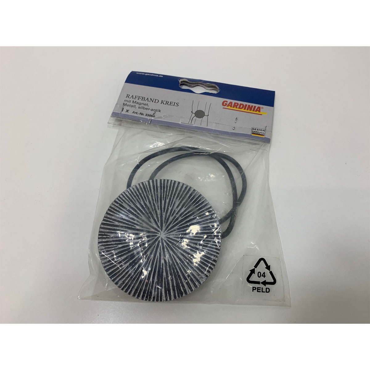 Gardinia Raffband Kreis mit Magnet silber-anthrazit