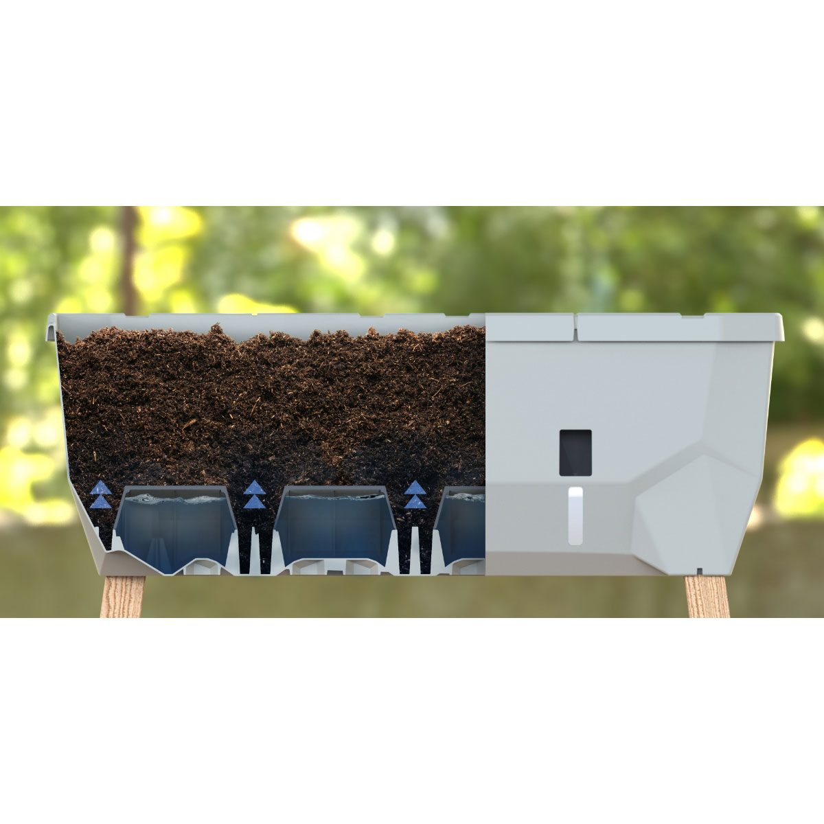 Hochbeet Sammy Salad mit Deckel hellgrau