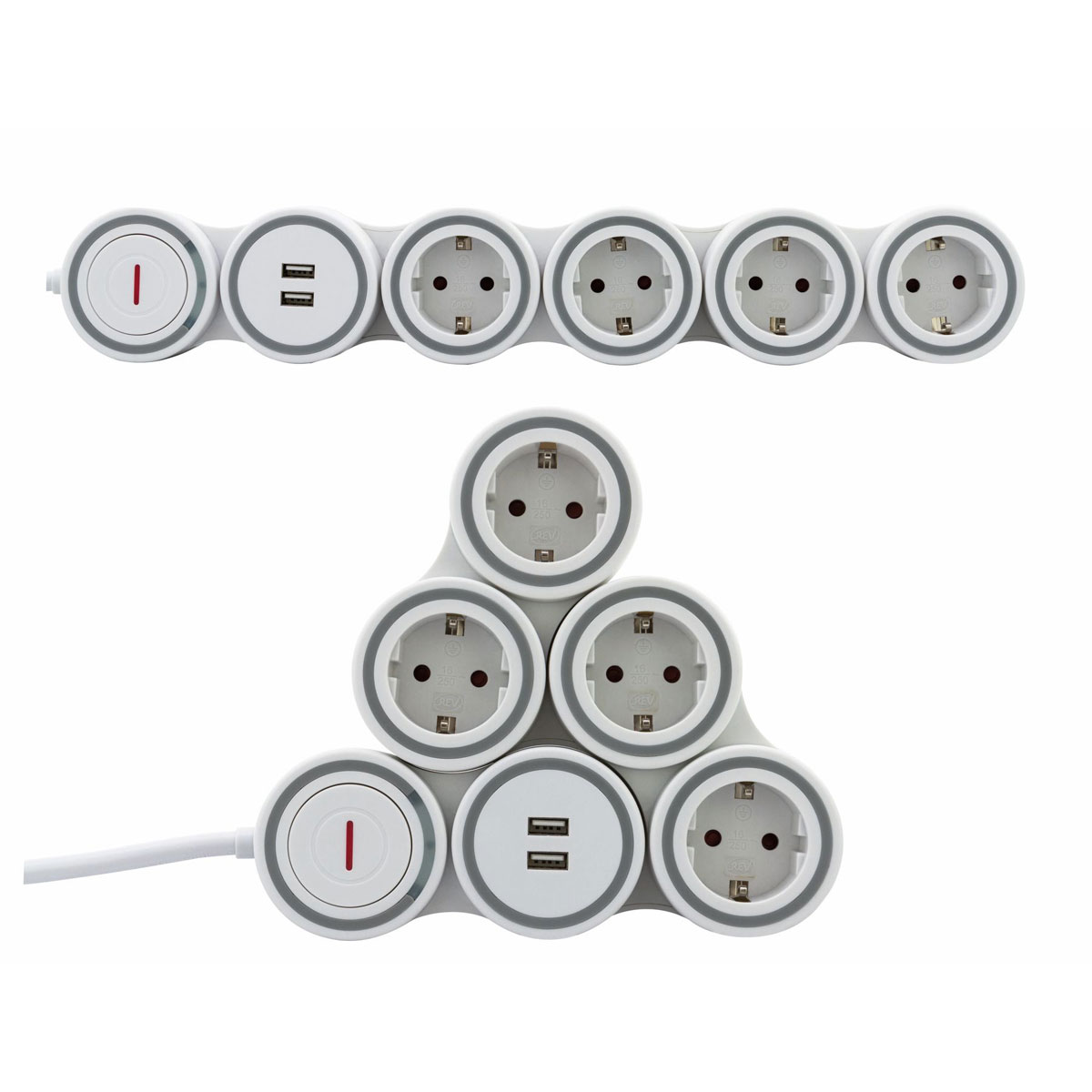 Steckdosenleiste Supraflex 4-fach mit USB weiß