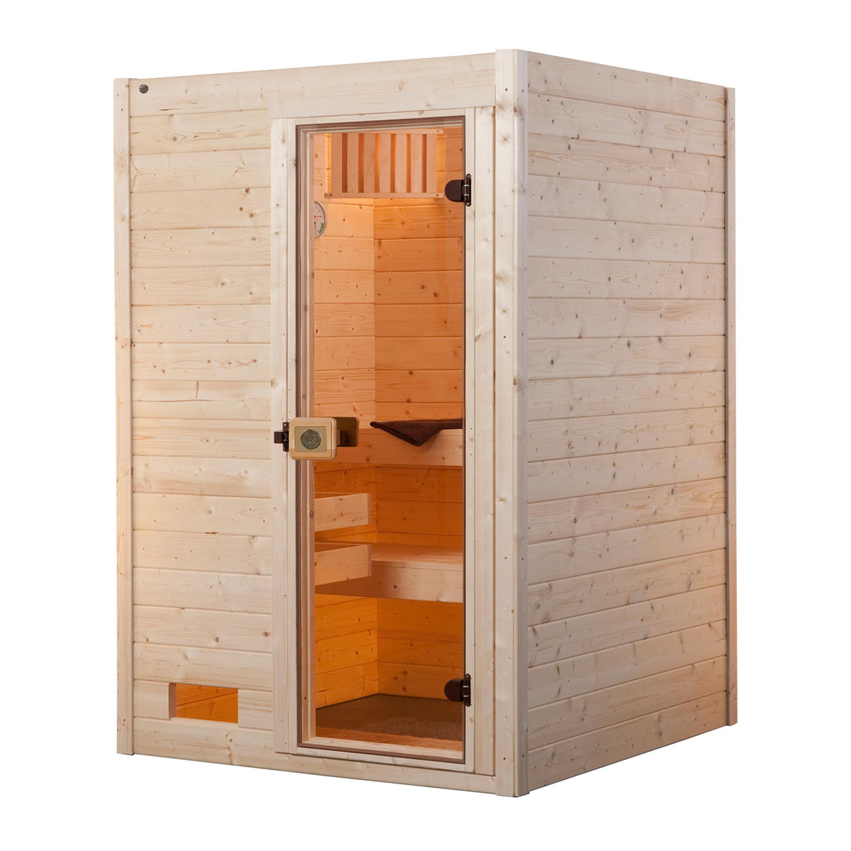 Weka  Design-Sauna Cubilis Größe 3 Sparset 7,5kW Bio S Glastuer und Fenster