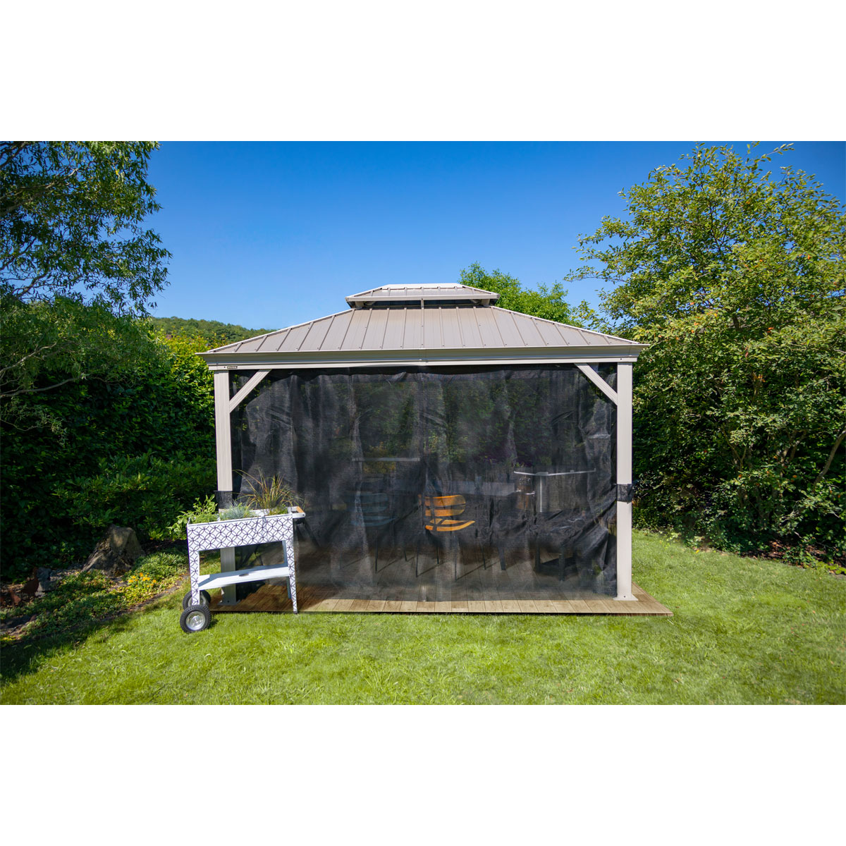 Sojag Pavillon Messina 1216 inkl. Moskitonetz 363x483x307,1cm Champagner Bild 4