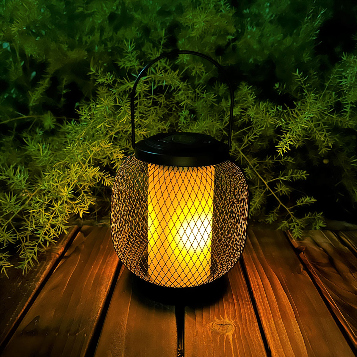 Flector Solar-Laterne Kea inkl Flammeneffekt schwarz Metall Bild 3