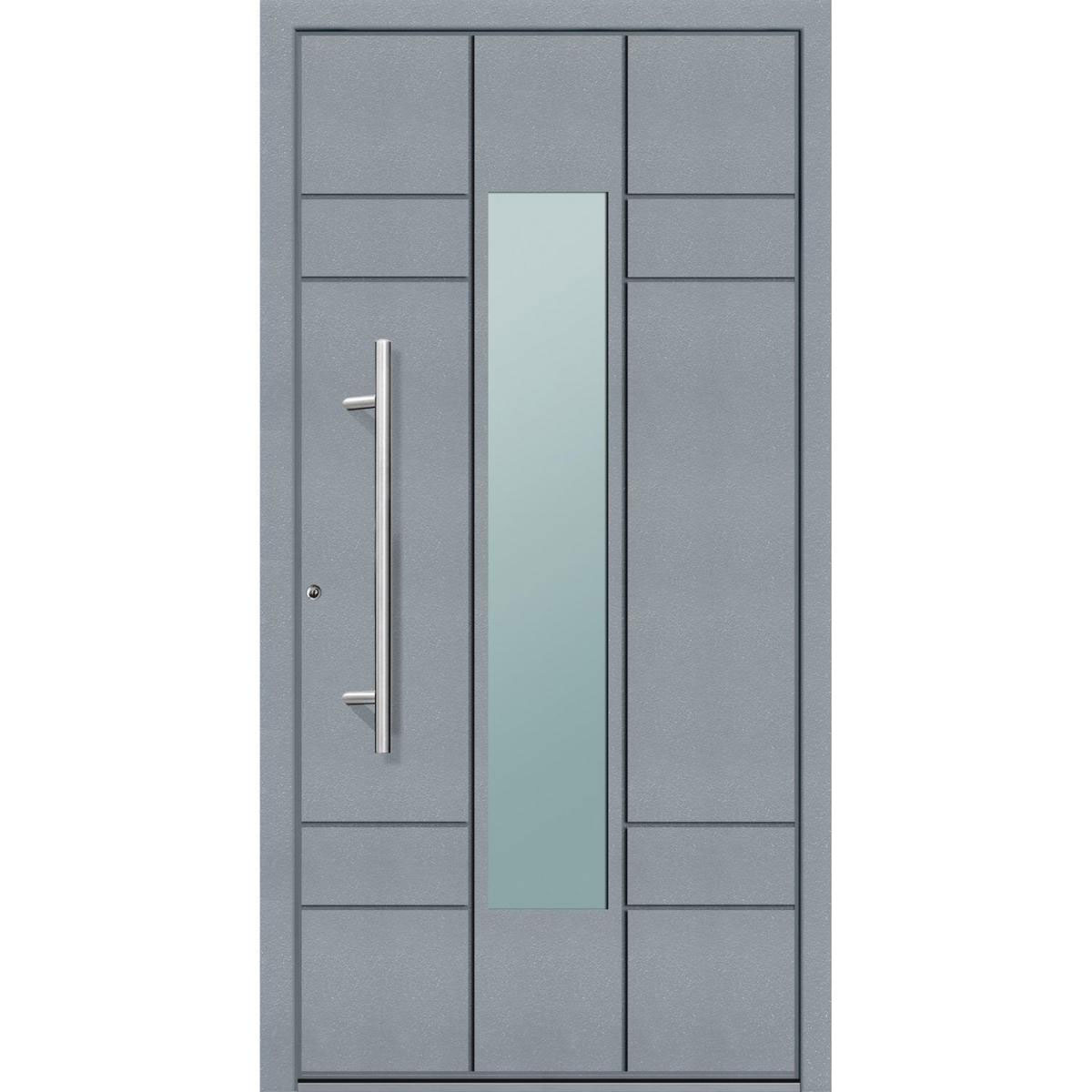 Aluminium Sicherheits-Haustür Como Superior grau 110 x 210 x 6 cm links