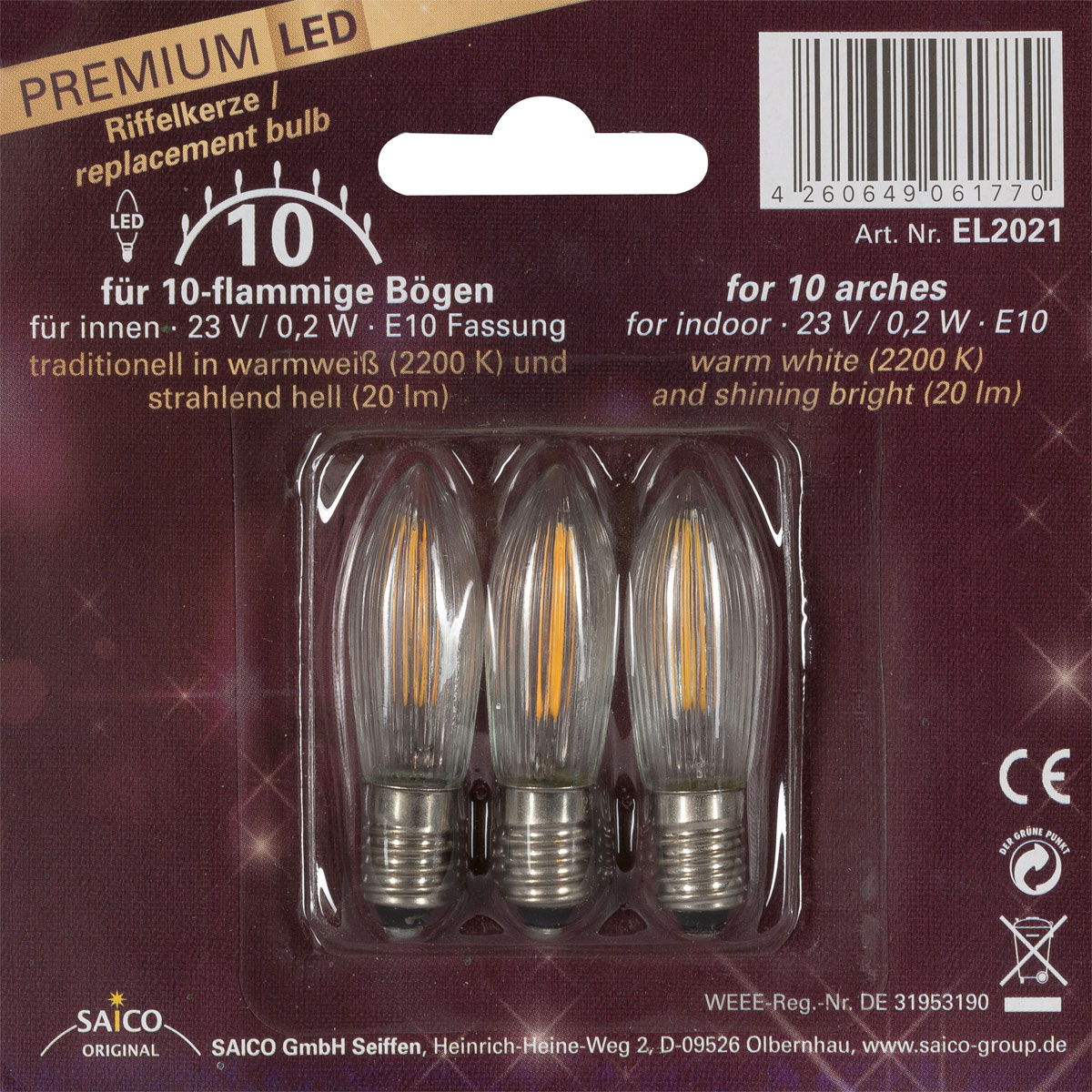 Premium LED-Ersatzlampen 3er 23V 0,2W