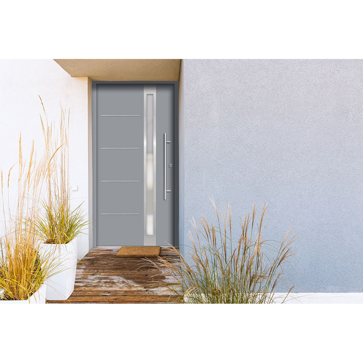 SplenDoor  Premium-Haustür Passivedoor Umea energiesparend grau 100 x 210 cm rechts Bild 2