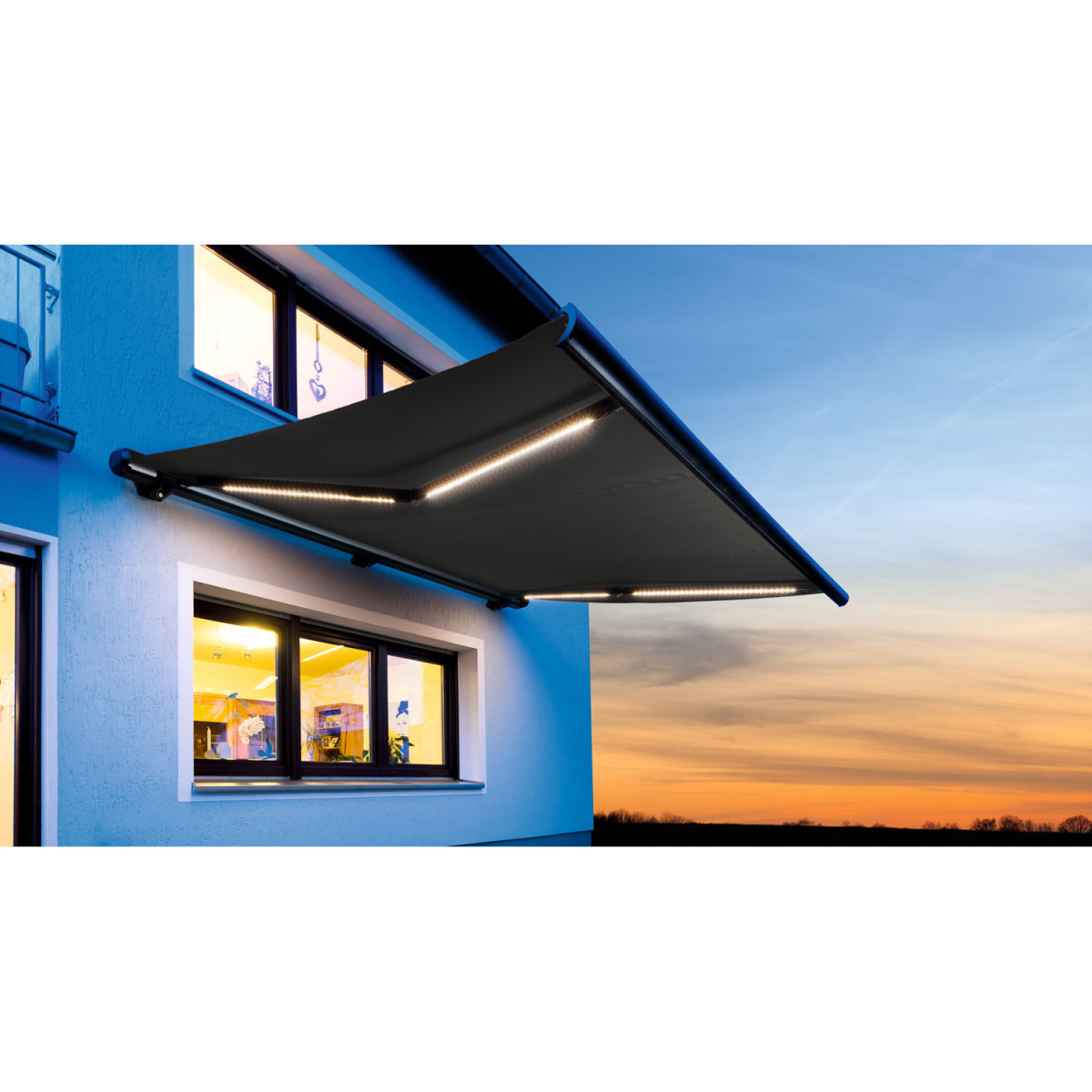 Durabil Vollkassettenmarkise mit LED-Beleuchtung anthrazit 500 x 300 cm Bild 4