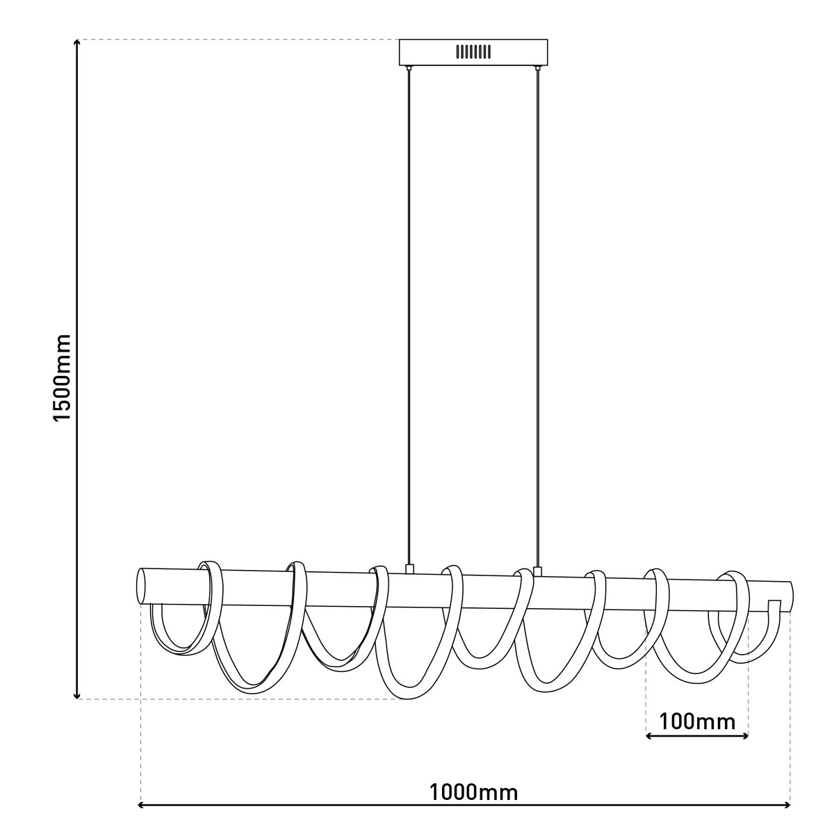 LED HL Belleza Metall/KS schwarzLxBxH 100x20x150cm dimmbar Bild 10
