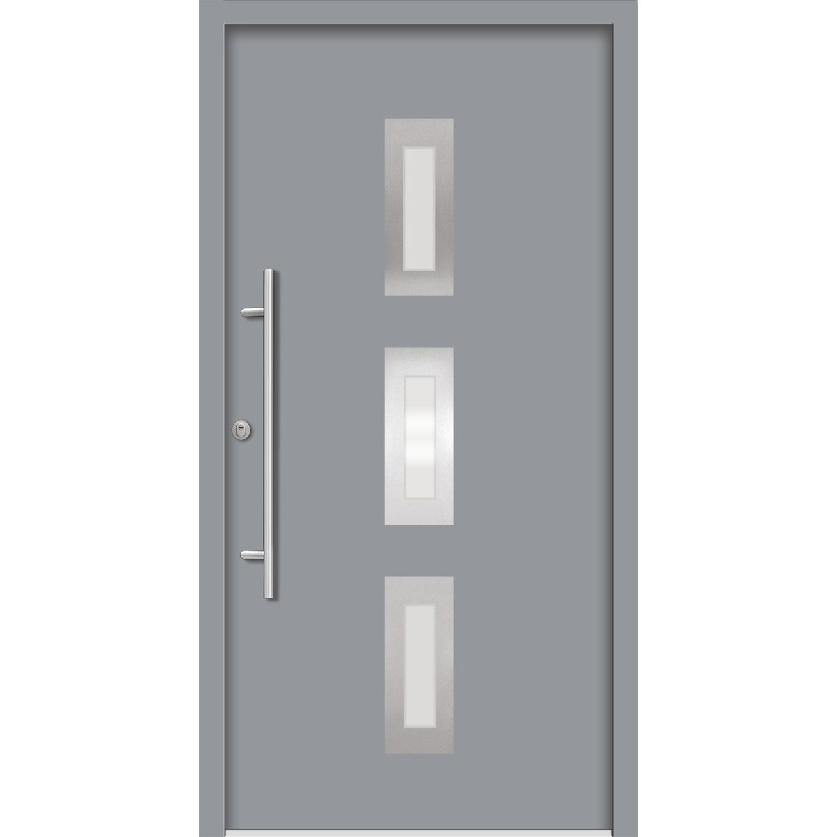SplenDoor  Premium-Haustür Passivedoor Aalborg energiesparend grau 100 x 200 cm links