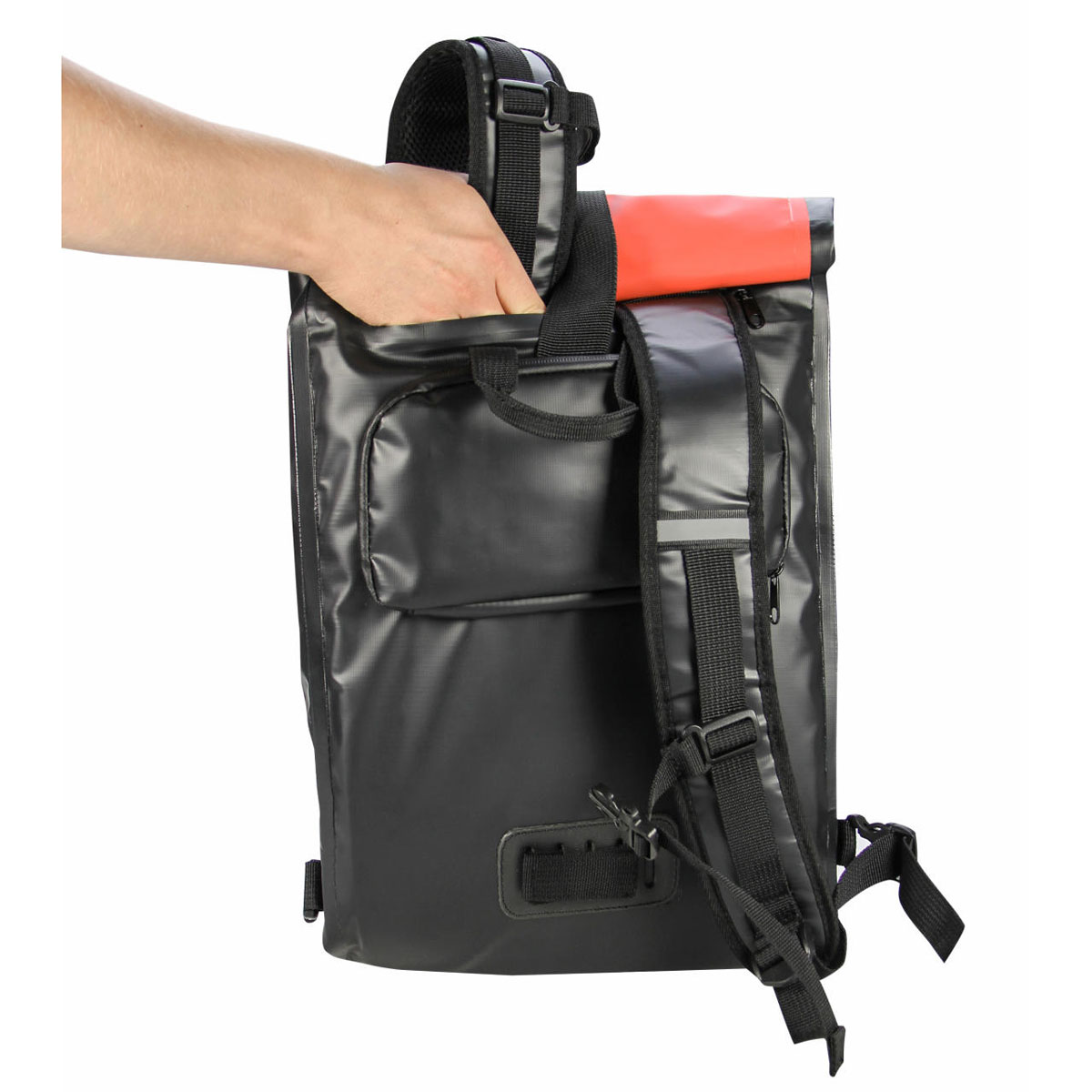 Fischer Bikes Gepäckträgertasche wasserdicht schwarz-rot Bild 4