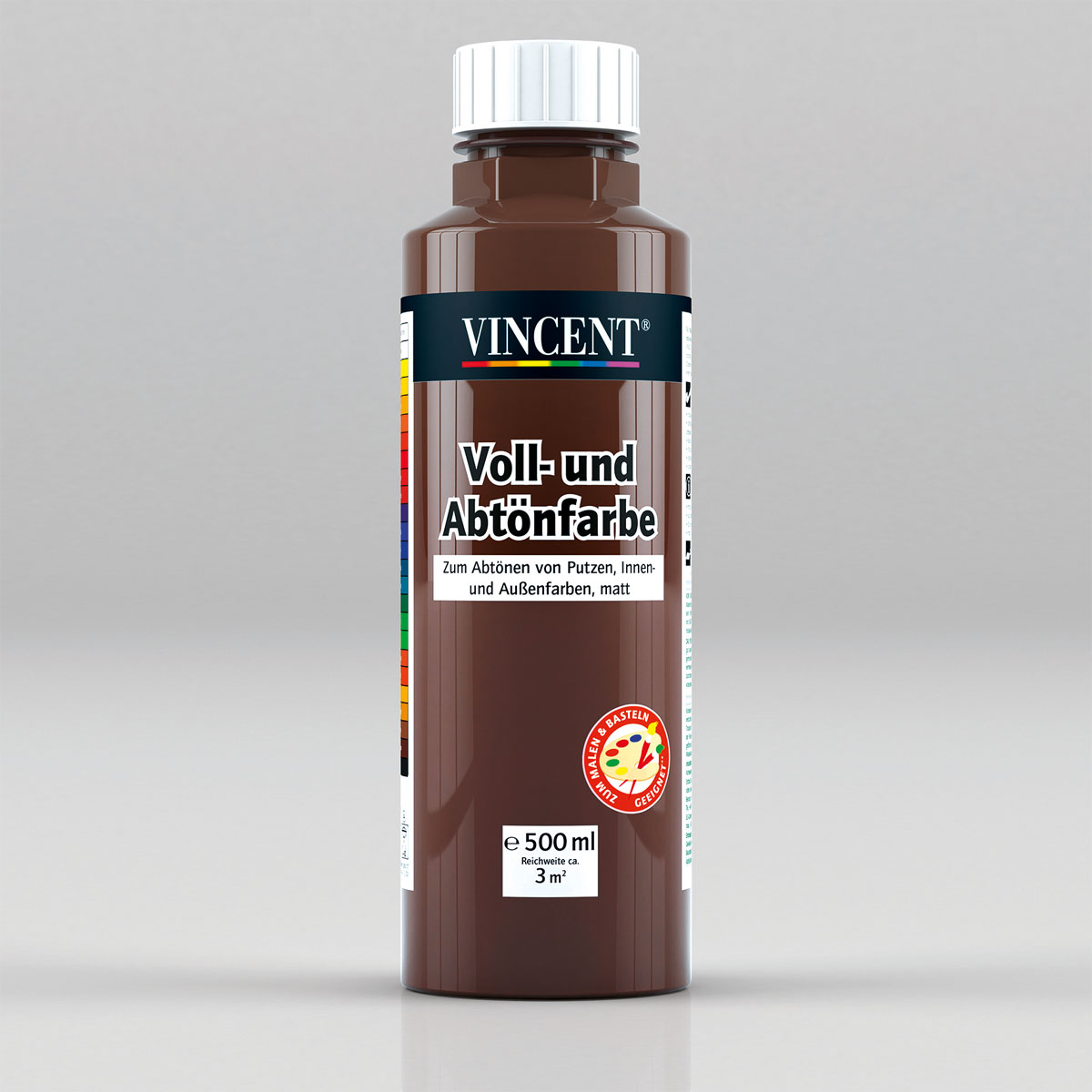 Vincent Voll- und Abtönfarbe dunkelbraun 0,5 L Bild 1