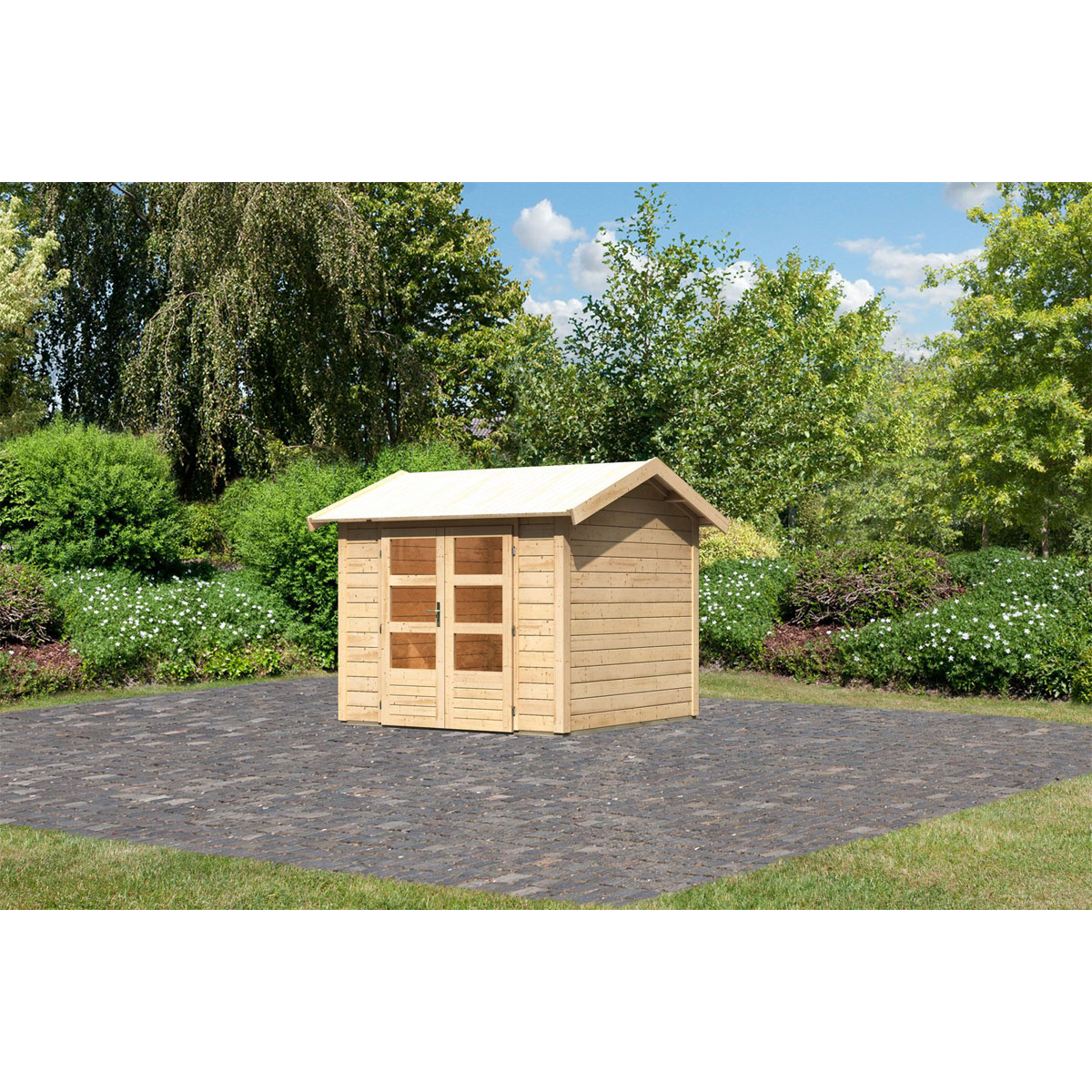 Karibu  Blockbohlenhaus Theres 3 naturbelassen Bild 1