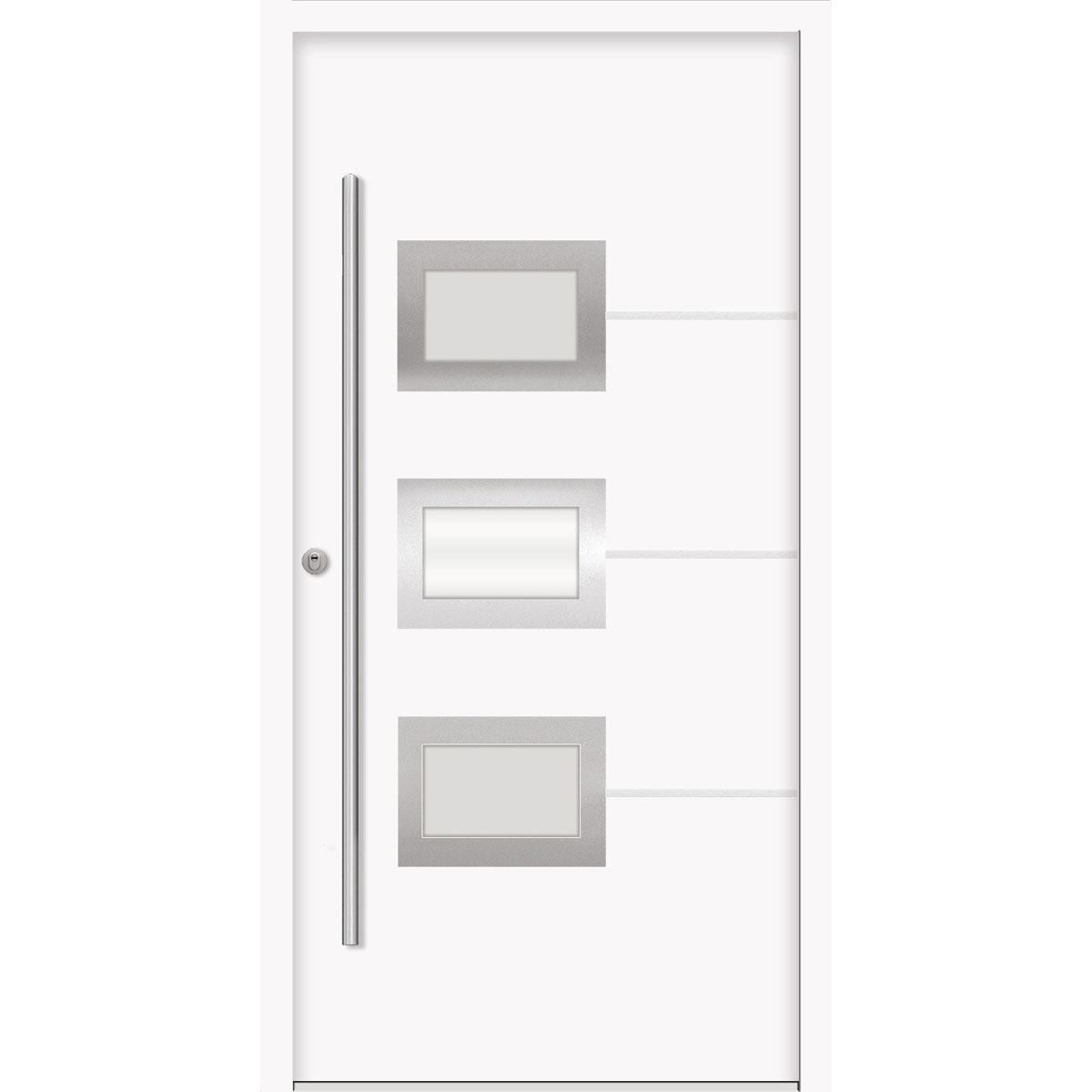SplenDoor Premium-Haustür Passivedoor Bergen RC2 energiesparend einbruchsicher weiss 100 x 200 cm links