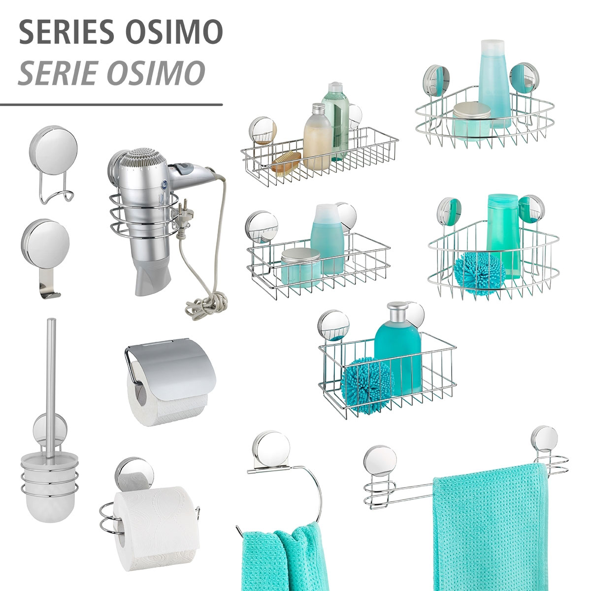 Wenko Wandhaken Osimo 2er Set Befestigen ohne bohren Static-Loc Plus Bild 6