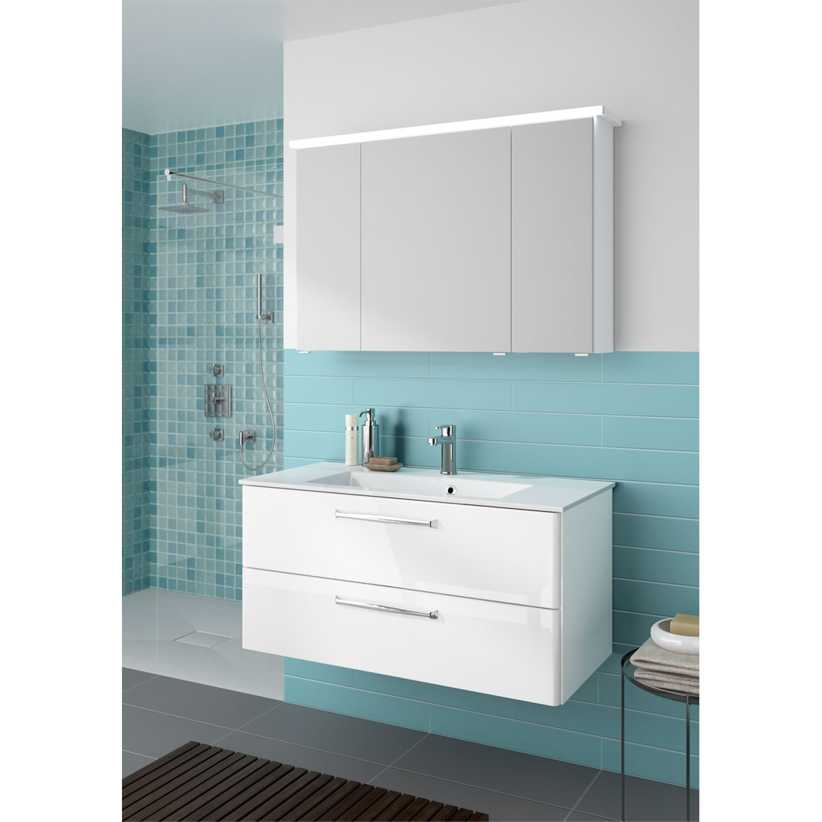 Pelipal Mineralmarmor-Waschtisch Trentino weiß 107 x 1,5 x 20 cm Bild 2