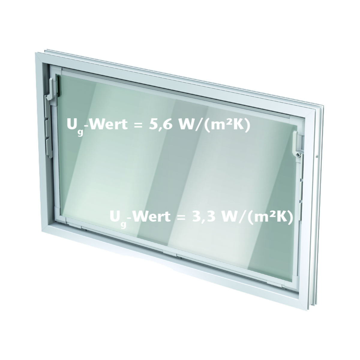Kippfenster, 80x40 cm, weiß, Einfachglas, 3-Kammer-Profil