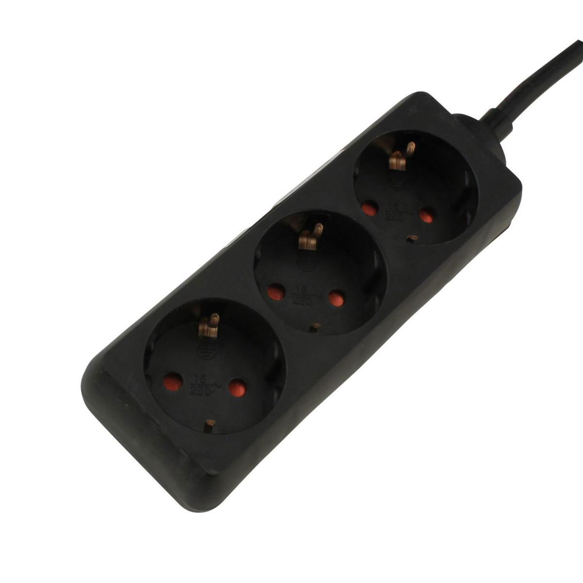 Steckdosenleiste 5 m 3-fach schwarz