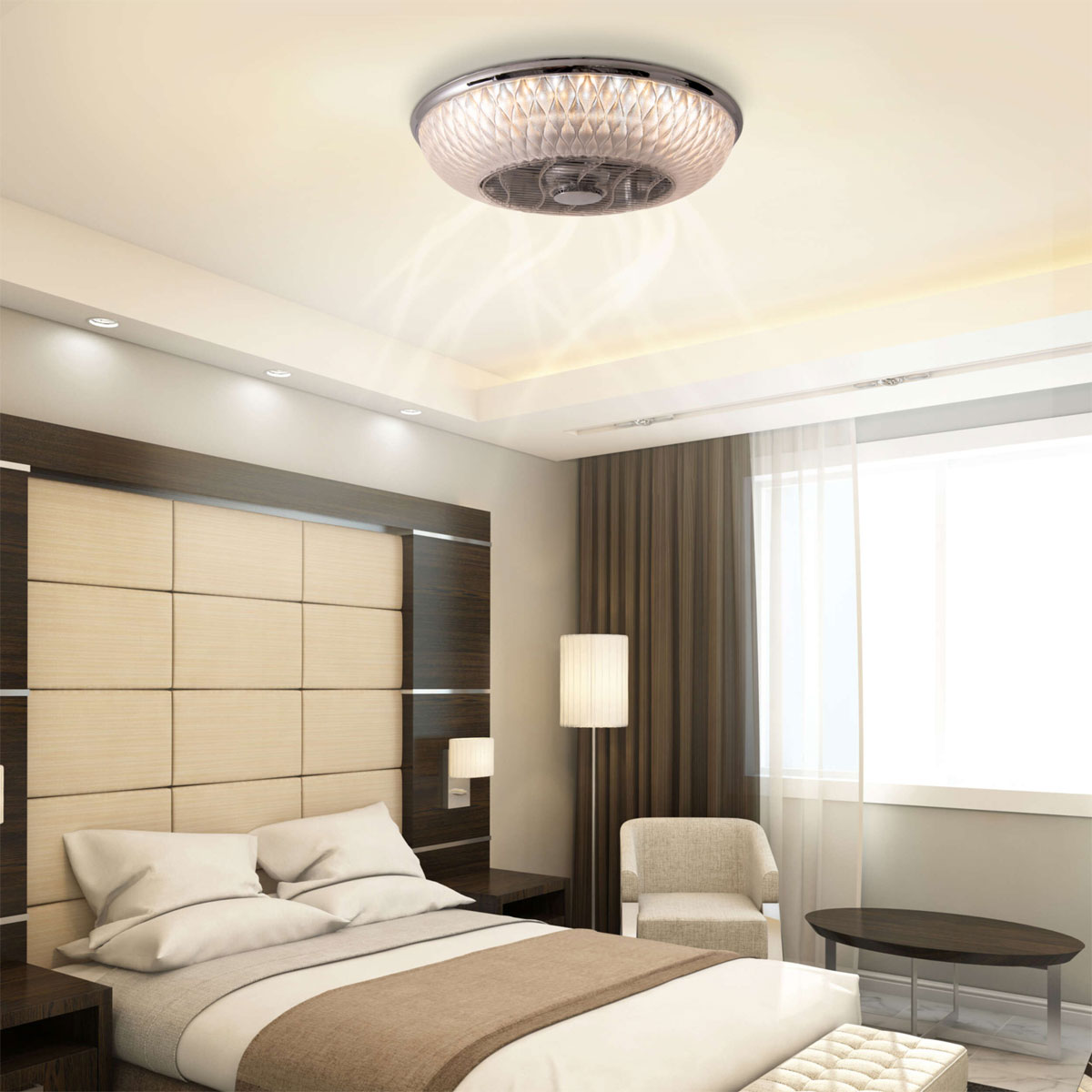 Naeve LED DL Viento Metall/KSklar/transparent LxBxH 55x55x20cm Bild 10